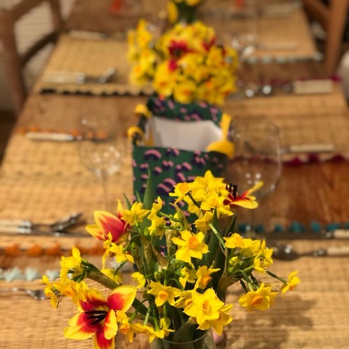 St. Davids Day Feast with Daffodil Decoration